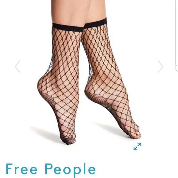 Free People Sugar Sugar Fishnet Ankle Socks Black - Picture 2 of 8
